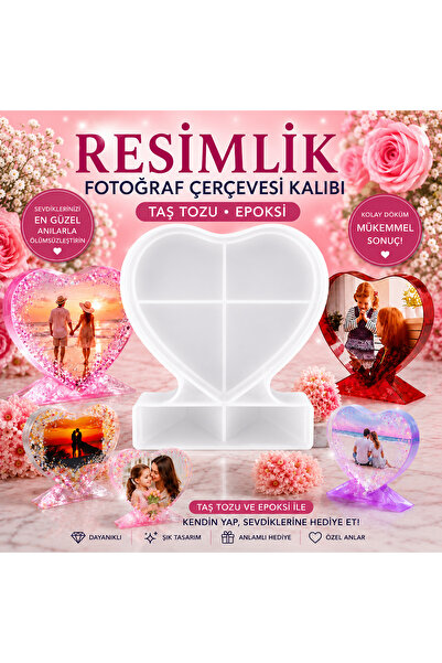 Şenhomee Epoksi Büyük Kalp Resimlik Fotoğraf Çerçevesi Silikon Kalıbı