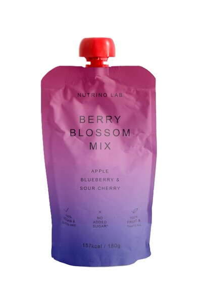 NUTRINO LAB BERRY BLOSSOM piure măr, afine și vișină 10 x 180g