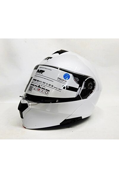 MT Kask Genesis Sv A0 Çene Açılır Kask Parlak Beyaz
