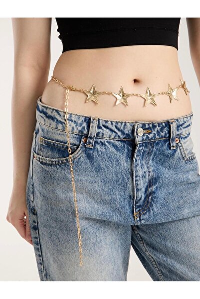 Mynoa Women's Belt with Star Figures and Italian Accessories. Chain Belt, Wai...