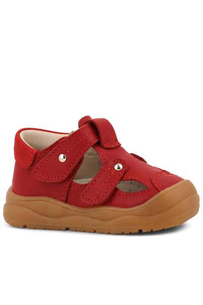 Rakerplus Genuine Leather Velcro Red Baby Sandals