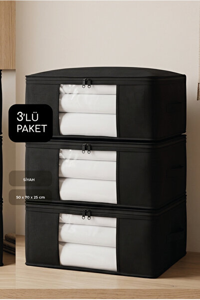 Vedsey Home Organizer طقم مكون من 3 قطع كبيرة الحجم مقاس 70 × 50 × 25 سم مع ن...