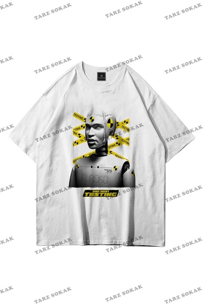 Tarzsokak Unisex testiranje Asap Rocky bela majica