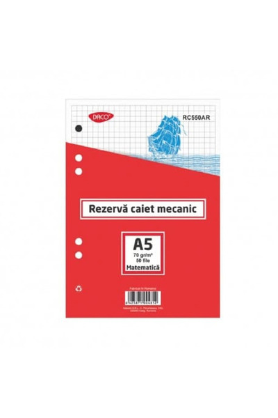 daço Rezerva caiet mecanic A5 50file Matematica