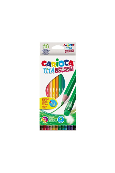 carioca Creion color, 12 culori cu radiera Tita Erasable