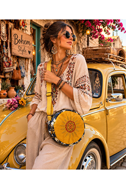 Street Bag حقيبة كتف مطرزة بالزهور بتصميم بوهيمي أصلي من شينوك