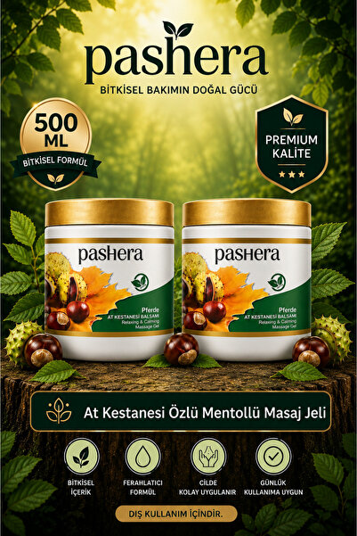 PASHERA At Kestanesi Özlü & Mentollü Masaj Jeli 500 ml (2 Adet x 500 ml)