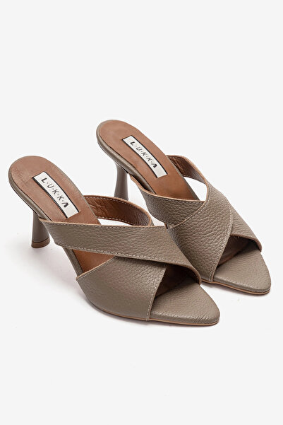 by selvi Lukka Shoes شبشب نسائي بكعب متقاطع من الجلد الطبيعي من ماركة ميلا