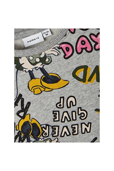 name ıt Name It Disney Gri-Melanj Kız Çocuk Pamuklu Sweatshirt 13221136