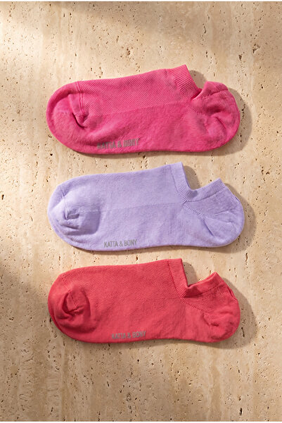 BONY SOCKS Ženske čarape od 3 dela, Osnovni koraka, lila kombinacija