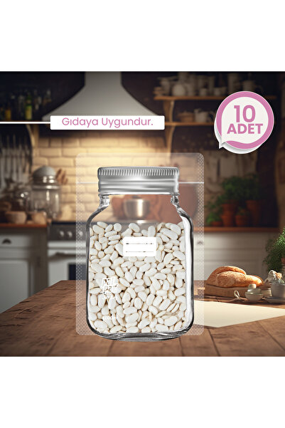 PALPAK Large Size Silver Metal Lid Jar Look Storage Bag 17X27 Cm-10 Pieces-10...