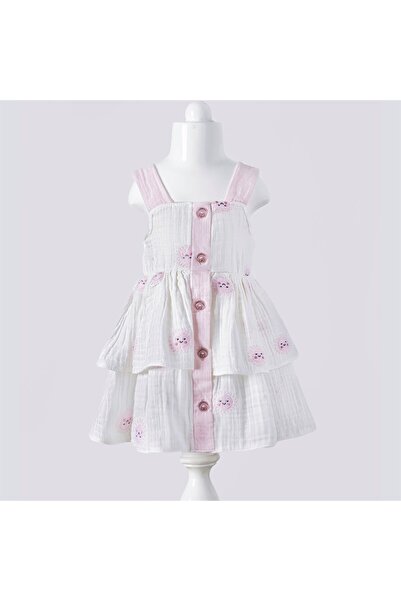 Carmin Baby Carminbaby pamuklu önden açık müslin elbise