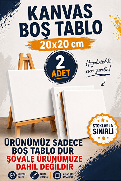 Göktuğ Hediyelik Resim Tuvali - Boş Kanvas 20X20 Cm Seçenekleri Mevcut Ahşap ...