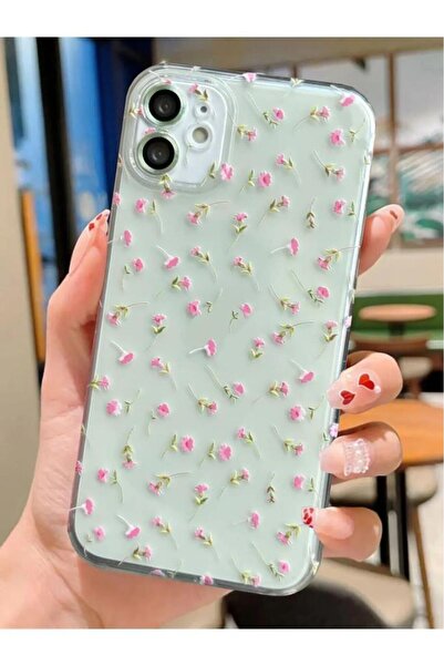 3GEN CASE iPhone 11 Uyumlu Tatlı Çiçekler Desenli Şeffaf Silikon Kılıf