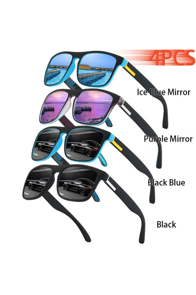Choice10 4PCSF733 4PCS Classic Vintage Colorful Stripe Sunglasses Fashion Des...