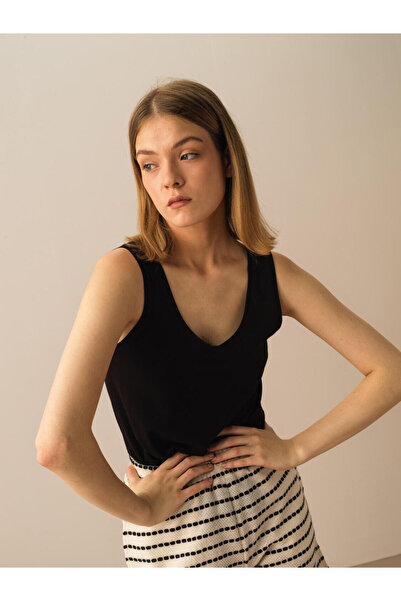Xint Kadın Siyah Regular Fit Pamuklu Basic Atlet