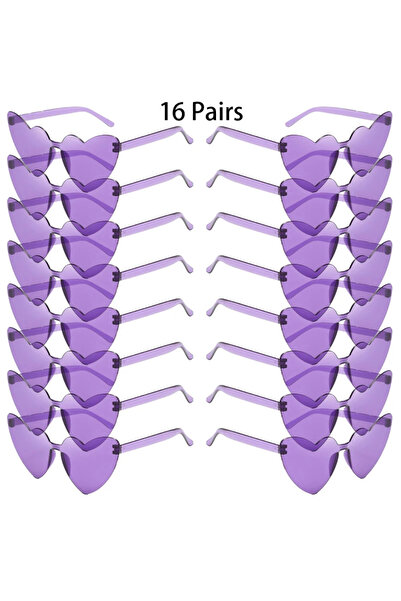 Choice12 as picture shows 16 Pairs purple 16/20 Pcs Rimless Heart Sunglasses ...