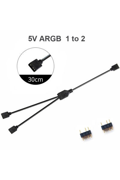 Choice 30cm 5V 1 to 2 Sync Motherboard Cable 4PIN 12V RGB 3PIN 5V ARGB 1 to 2...