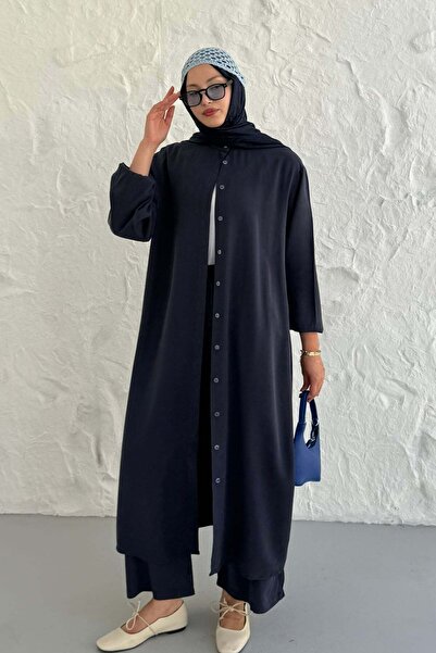 Modaensarbutik Modal Kumaş Dökümlü Yan Yırtmaçlı Tunik Pantolon Tesettür Takı...