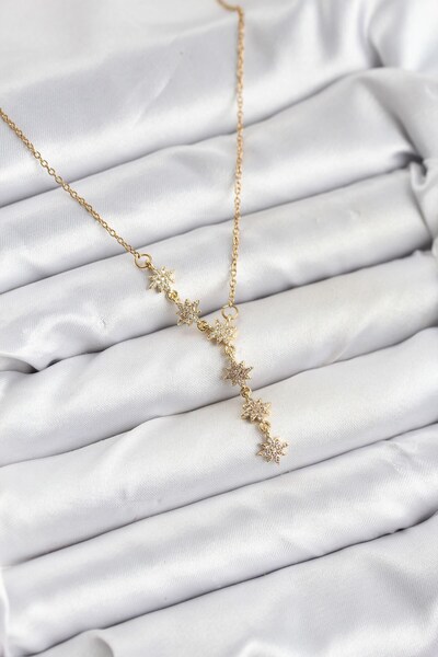 Inure Jewelry قلادة نسائية من الفولاذ 316L بلون ذهبي على شكل نجمة القطب