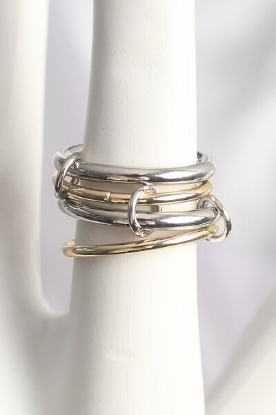 Inure Jewelry خاتم نسائي مكون من 4 قطع من الألوان المختلطة من النحاس