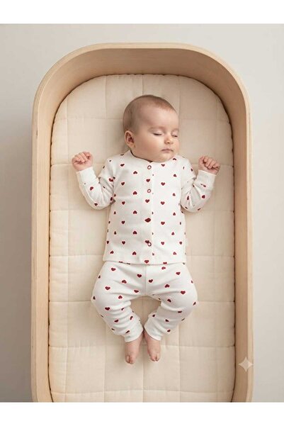Baby Violette طقم مكون من قطعتين مزود بسحاب أمامي، مصنوع من القطن بنسبة 100%
