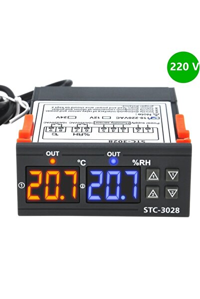 Choice ترموستات رقمي مزدوج للتحكم في درجة الحرارة والرطوبة W1026 STC-3028 مقي...