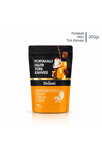 Shazel Portakallı Hazır Türk Kahvesi 200gr | Doğal Portakal Aromalı | Özel Seri