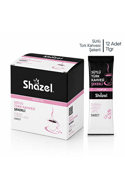 Shazel Hazır Sütlü Türk Kahvesi 11g x 12li - Şekerli
