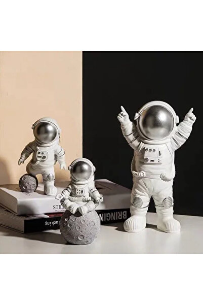 Choice1 Silver 3 Pcs/Set Astronaut Decoration Cute Model Little Astronaut Car...