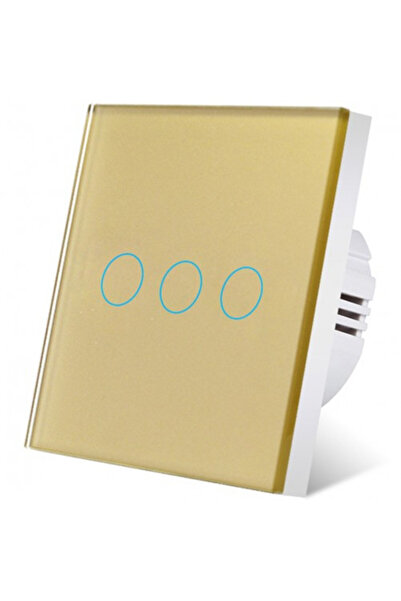 iUni 3F touch switch, Tempered Glass, LED, Gold