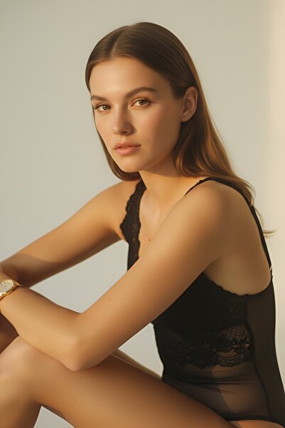 Simi Underwear Gloria Essential Black Lace Women's Bodysuit