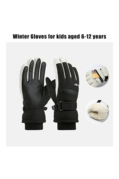 Choice Black Children Winter Waterproof Gloves Warm Snow Gloves Boys Girls Sk...