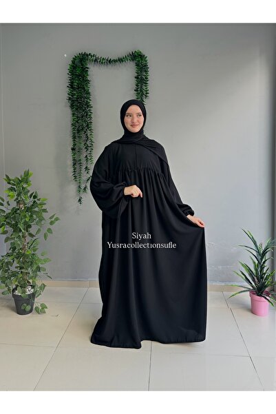 Yüsra Collection Φόρεμα Ferace Hijab σε βιολετί χρώμα