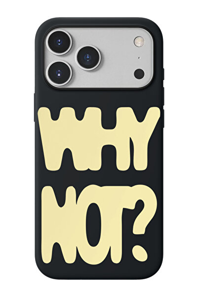 shoptocase iPhone 17 Pro Uyumlu Why Not ? Desenli İçi Süet Lansman Telefon Kı...