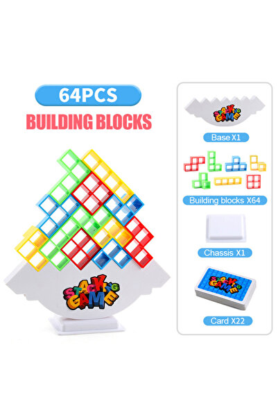 Choice1 64PCS Puzzle Toy Tower Fun Balance Stacking Building Block Brick Boar...