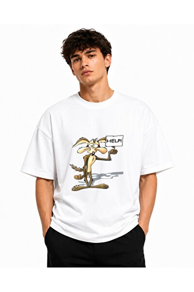 Inscriptie Tricou Unisex Bumbac Premium Casual " Road Runner - Help! "