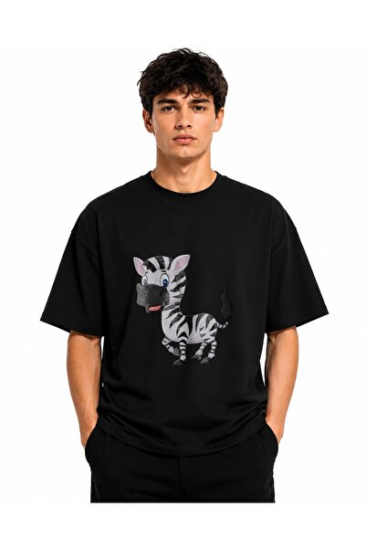 Inscriptie Unisex Premium Cotton Casual T-Shirt "Funny Zebra"