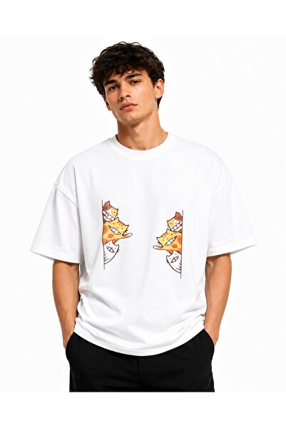 Inscriptie Unisex Βαμβακερό T-shirt Υψηλής Ποιότητας Casual με σχέδιο  "Γατάκ...