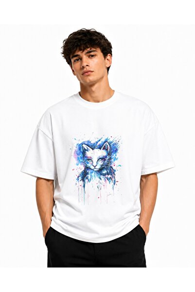 Inscriptie Ουνισέξ Βαμβακερό T-Shirt Υψηλής Ποιότητας " -  "Cat drawing in co...