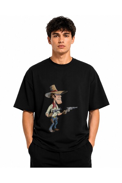 Inscriptie Tricou Unisex Bumbac Premium Casual " Cowboy action "