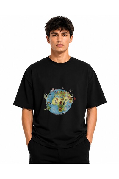 Inscriptie Unisex Premium Cotton Casual T-Shirt "Forest in earth"