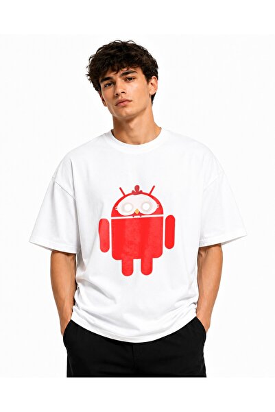 Inscriptie Tricou Unisex Bumbac Premium Casual " Android red "