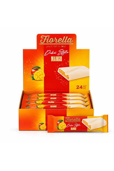 FIORELLA Dubai Mangolu Pirinç Patlaklı Beyaz Çikolata 30 Gram 24 Adet (1 Kutu)