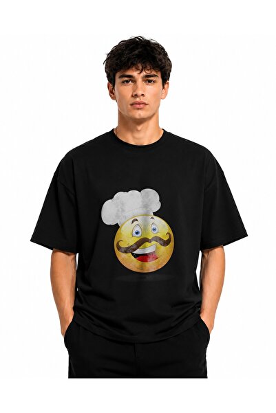 Inscriptie Tricou Unisex Bumbac Premium Casual " Emoji chef "