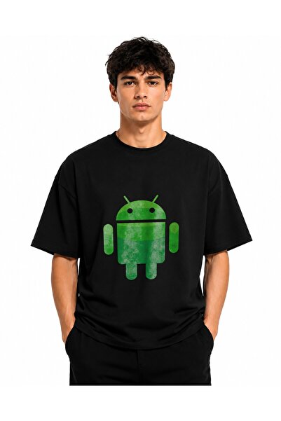 Inscriptie Unisex Premium Cotton Casual T-Shirt "Android Icon Logo"