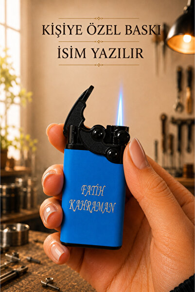 TrendÜrünlerim Kişiye Özel İsim Baskılı Gazlı Çakmak Mandallı Rüzgar Dayanıkl...
