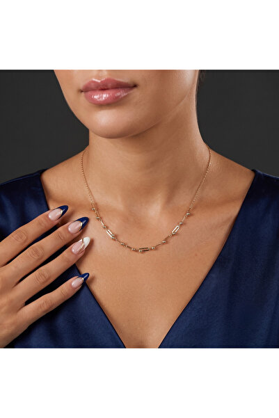 Jewellery Turk 14 Ayar İnce Ataç Top Detaylı Kolye