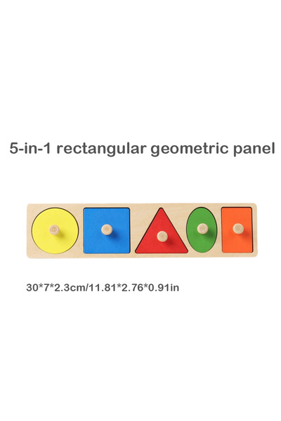 Choice rectangular Montessori Wooden Baby Puzzle Toys Geometric Shape Color M...