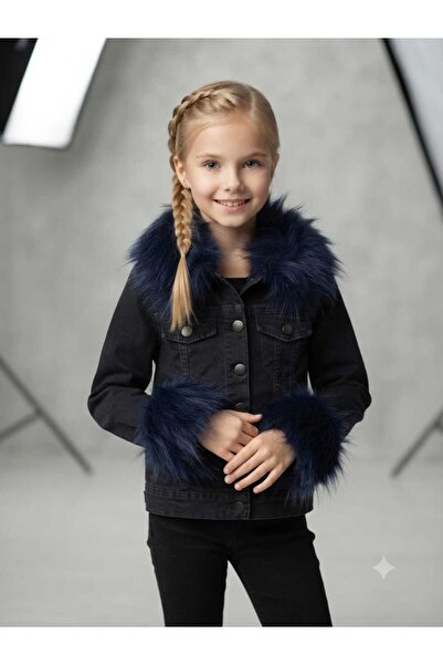 Hilal Akıncı Kids Fur Detailed Denim Jacket